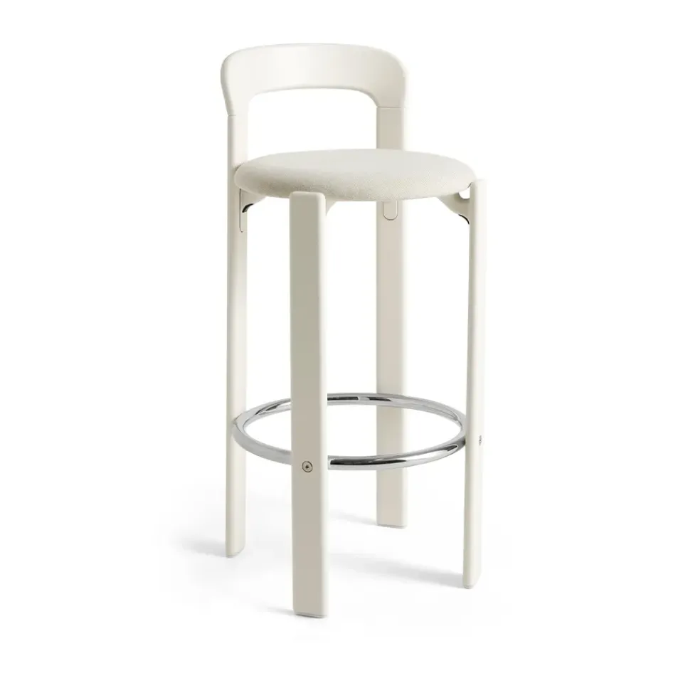 HAY Bar Stools*Rey bar stool upholstered 75 cm, Mode 011-cream White