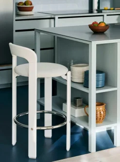HAY Bar Stools*Rey bar stool upholstered 75 cm, Mode 011-cream White