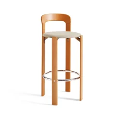 HAY Bar Stools*Rey bar stool upholstered 75 cm, Fabric Steelcut Trio 213 golden Yellow
