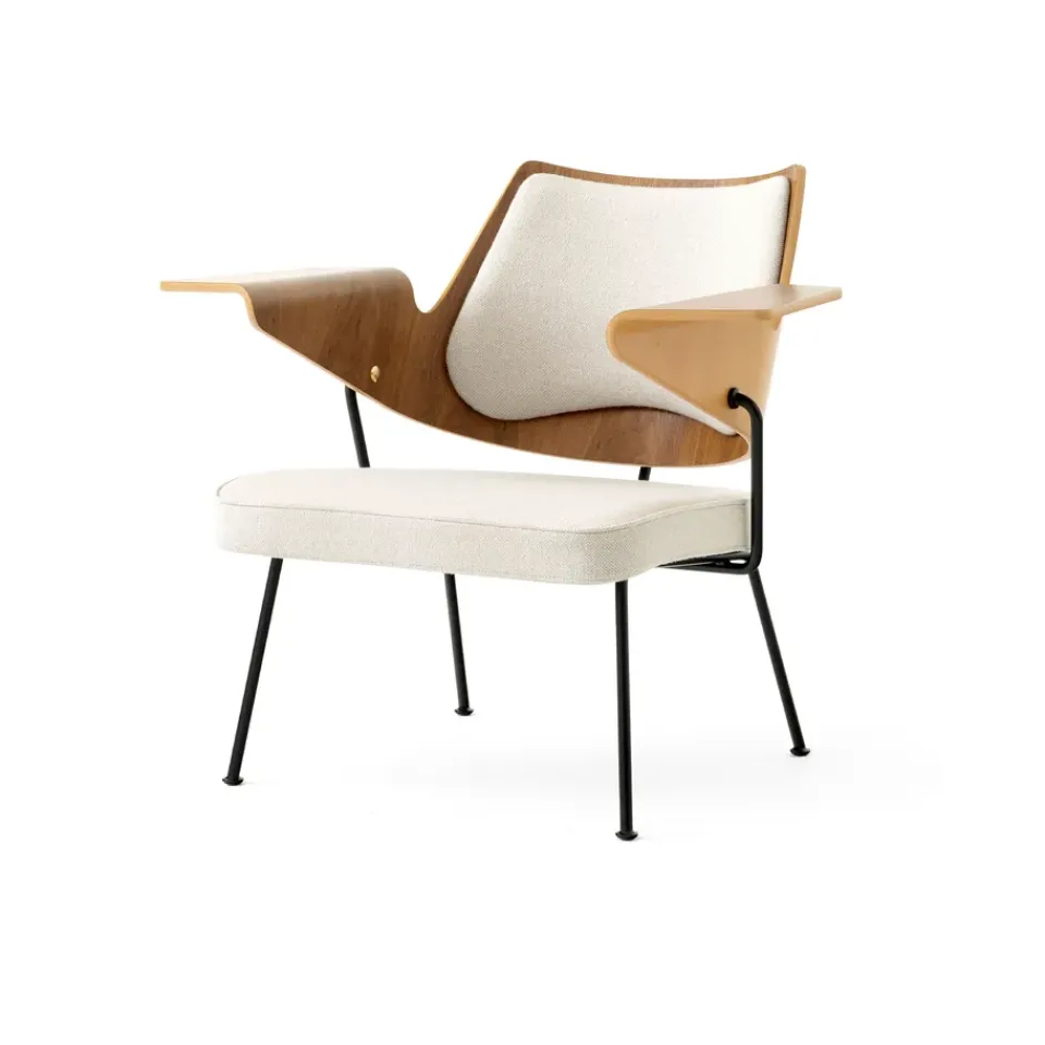 &Tradition Armchairs & Footstools*RFH RD8 lounge chair, Walnut-beech-offwhite Brown