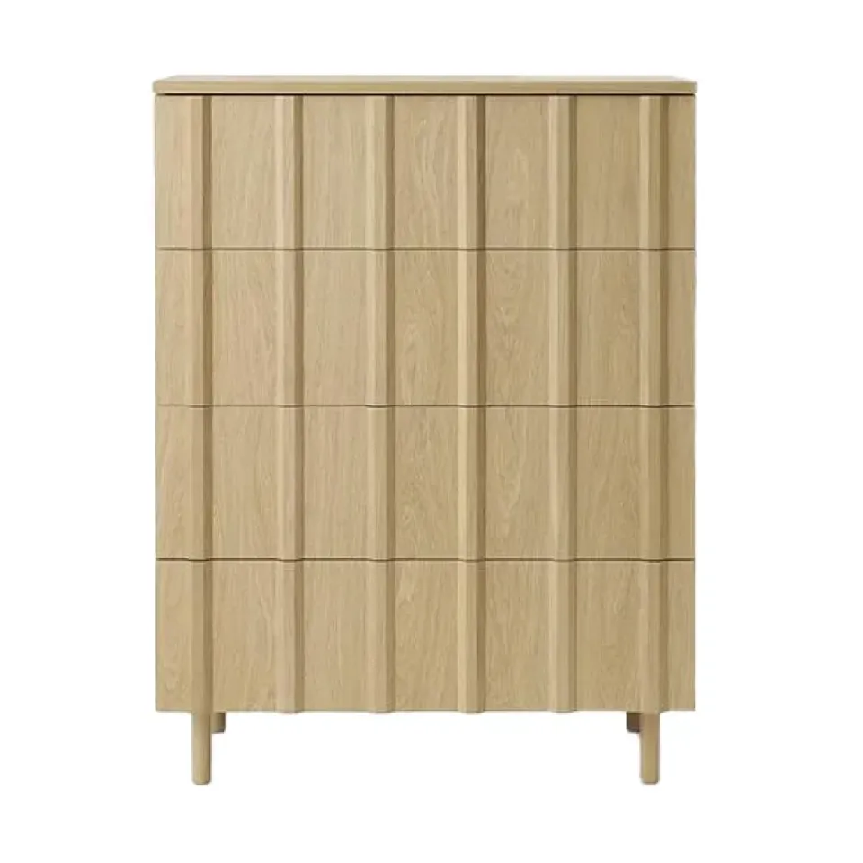 Normann Copenhagen Dressers & Sideboards*Rib dresser 4 drawers, Oak Beige