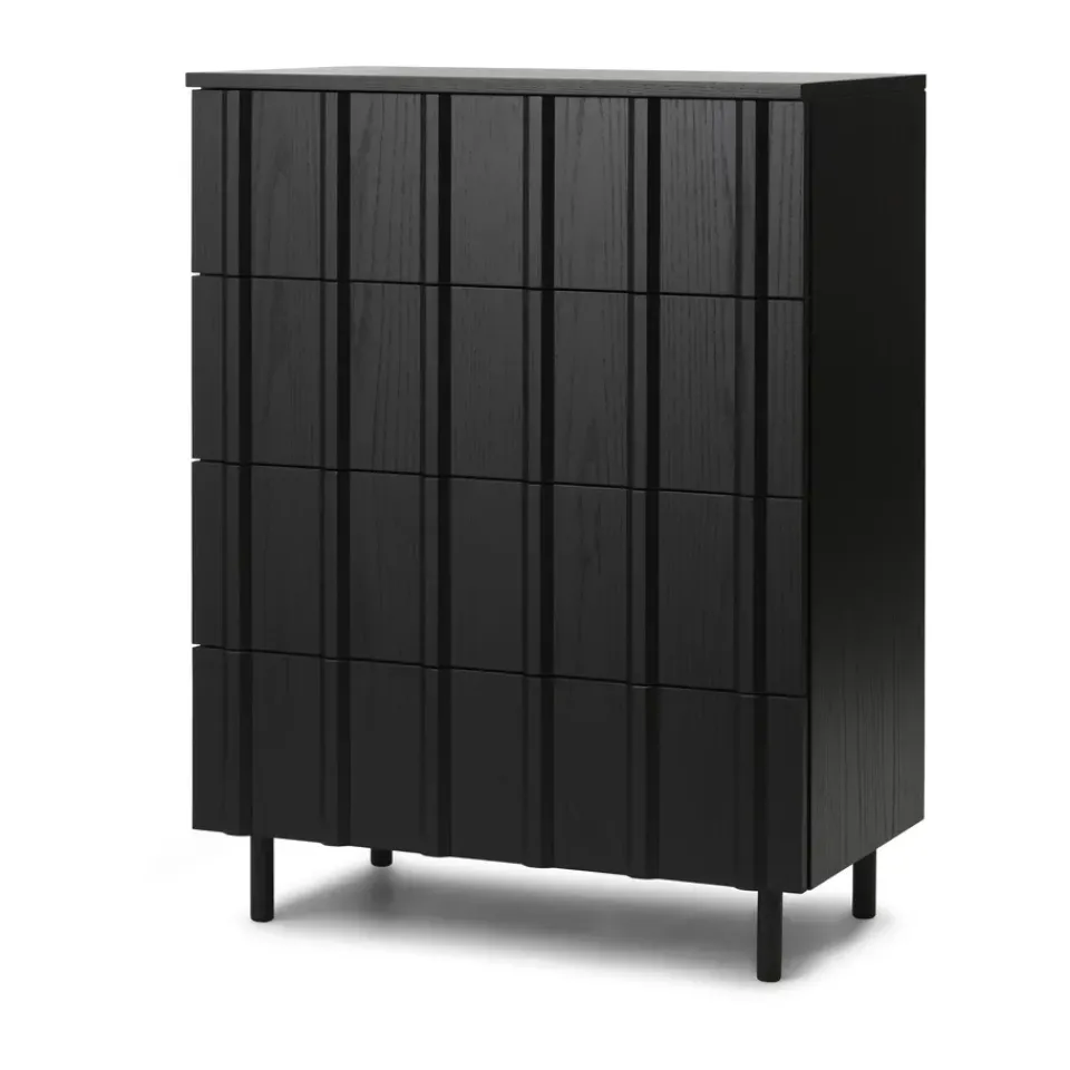Normann Copenhagen Dressers & Sideboards*Rib dresser 4 drawers, Soft Black