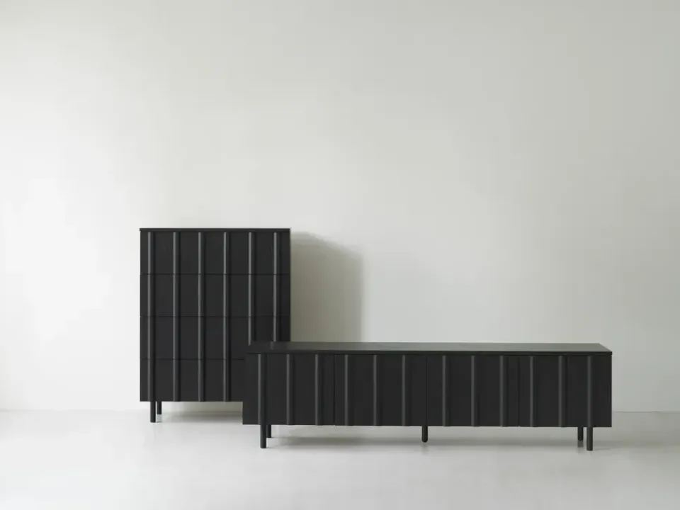 Normann Copenhagen Dressers & Sideboards*Rib dresser 4 drawers, Soft Black