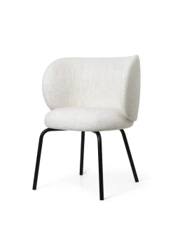 Ferm Living Chairs*Rico dining chair - bouclé, Off--black White