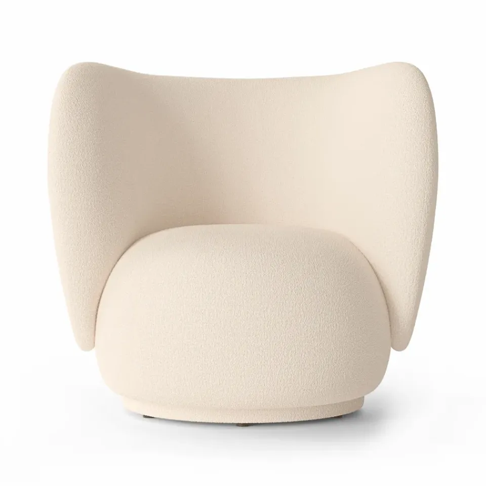 Ferm Living Armchairs & Footstools*Rico lounge chair bouclé, Wool bouclé off White