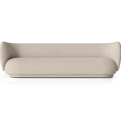 Ferm Living Sofas*Rico sofa bouclé 4-seat, Wool bouclé natural Beige