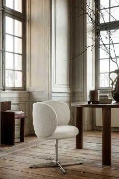 Ferm Living Office Chairs|Chairs*Rico swivel dining chair - bouclé, Off- White