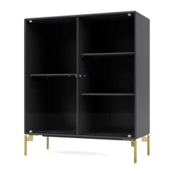 Montana Display & Glass Cabinets*Ripple II display cabinet 69.6x82.2x30 cm, Anthracite-legs brass Grey