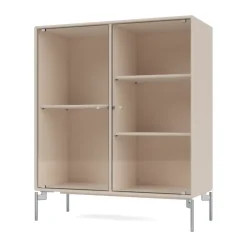 Montana Display & Glass Cabinets*Ripple II display cabinet 69.6x82.2x30 cm, Clay-legs chrome Grey