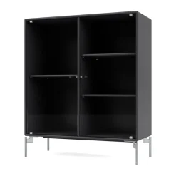 Montana Display & Glass Cabinets*Ripple II display cabinet 69.6x82.2x30 cm, Anthracite-legs chrome Grey