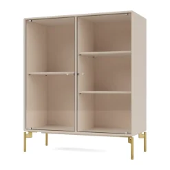 Montana Display & Glass Cabinets*Ripple II display cabinet 69.6x82.2x30 cm, Clay-legs brass Grey