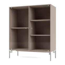 Montana Display & Glass Cabinets*Ripple II display cabinet 69.6x82.2x30 cm, Mushroom-legs chrome Beige