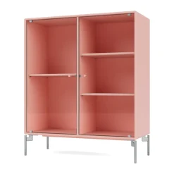 Montana Display & Glass Cabinets*Ripple II display cabinet 69.6x82.2x30 cm, Ruby-legs chrome Pink