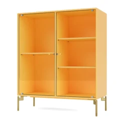 Montana Display & Glass Cabinets*Ripple II display cabinet 69.6x82.2x30 cm, Acacia-legs brass Yellow