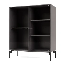 Montana Display & Glass Cabinets*Ripple II display cabinet 69.6x82.2x30 cm, Coffee-legs black Brown