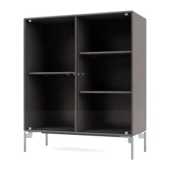 Montana Display & Glass Cabinets*Ripple II display cabinet 69.6x82.2x30 cm, Coffee-legs chrome Brown