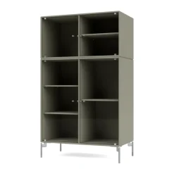 Montana Display & Glass Cabinets*Ripple III display cabinet 69.6x117.6x38 cm, Fennel-legs chrome Grey