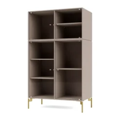 Montana Display & Glass Cabinets*Ripple III display cabinet 69.6x117.6x38 cm, Mushroom-legs brass Beige