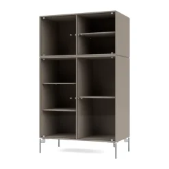 Montana Display & Glass Cabinets*Ripple III display cabinet 69.6x117.6x38 cm, Truffle-legs chrome GreyBrown