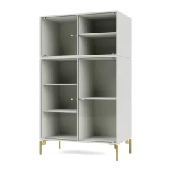 Montana Display & Glass Cabinets*Ripple III display cabinet 69.6x117.6x38 cm, Nordic-legs brass Grey