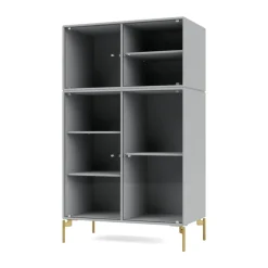 Montana Display & Glass Cabinets*Ripple III display cabinet 69.6x117.6x38 cm, Fjord-legs brass Grey