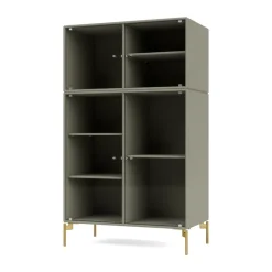 Montana Display & Glass Cabinets*Ripple III display cabinet 69.6x117.6x38 cm, Fennel-legs brass Grey