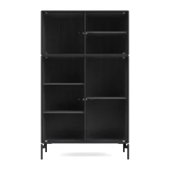 Montana Display & Glass Cabinets*Ripple III display cabinet 69.6x117.6x38 cm, Anthracite-legs black Grey