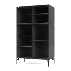 Montana Display & Glass Cabinets*Ripple III display cabinet 69.6x117.6x38 cm, Anthracite-legs black Grey