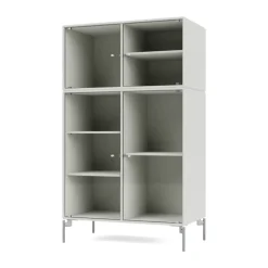 Montana Display & Glass Cabinets*Ripple III display cabinet 69.6x117.6x38 cm, Nordic-legs chrome Grey