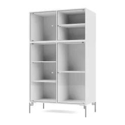 Montana Display & Glass Cabinets*Ripple III display cabinet 69.6x117.6x38 cm, New-legs chrome White