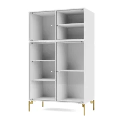 Montana Display & Glass Cabinets*Ripple III display cabinet 69.6x117.6x38 cm, New-legs brass White