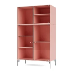 Montana Display & Glass Cabinets*Ripple III display cabinet 69.6x117.6x38 cm, Ruby-legs chrome Pink