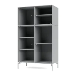 Montana Display & Glass Cabinets*Ripple III display cabinet 69.6x117.6x38 cm, Fjord-legs chrome Grey