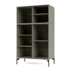 Montana Display & Glass Cabinets*Ripple III display cabinet 69.6x117.6x38 cm, Fennel-legs black Grey