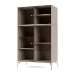 Montana Display & Glass Cabinets*Ripple III display cabinet 69.6x117.6x38 cm, Mushroom-legs mushroom Beige