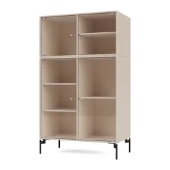 Montana Display & Glass Cabinets*Ripple III display cabinet 69.6x117.6x38 cm, Clay-legs black Grey