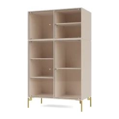 Montana Display & Glass Cabinets*Ripple III display cabinet 69.6x117.6x38 cm, Clay-legs brass Grey