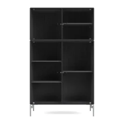 Montana Display & Glass Cabinets*Ripple III display cabinet 69.6x117.6x38 cm, Anthracite-legs chrome Grey
