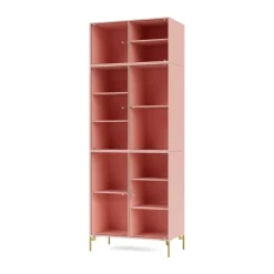 Montana Display & Glass Cabinets*Ripple IV display cabinet 69.6x187.2x38 cm, Ruby-legs brass Pink