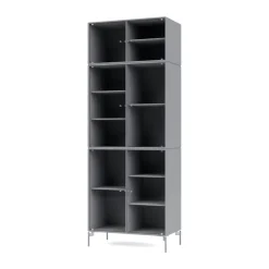 Montana Display & Glass Cabinets*Ripple IV display cabinet 69.6x187.2x38 cm, Graphic-legs chrome Grey