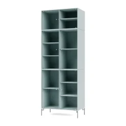 Montana Display & Glass Cabinets*Ripple IV display cabinet 69.6x187.2x38 cm, Flint-legs chrome Blue