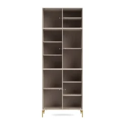 Montana Display & Glass Cabinets*Ripple IV display cabinet 69.6x187.2x38 cm, Clay-legs brass Grey