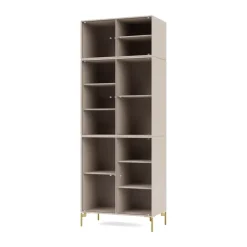 Montana Display & Glass Cabinets*Ripple IV display cabinet 69.6x187.2x38 cm, Clay-legs brass Grey