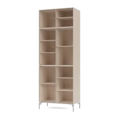 Montana Display & Glass Cabinets*Ripple IV display cabinet 69.6x187.2x38 cm, Clay-legs chrome Grey