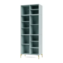 Montana Display & Glass Cabinets*Ripple IV display cabinet 69.6x187.2x38 cm, Flint-legs brass Blue