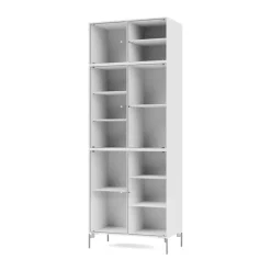 Montana Display & Glass Cabinets*Ripple IV display cabinet 69.6x187.2x38 cm, New-legs chrome White