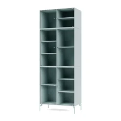 Montana Display & Glass Cabinets*Ripple IV display cabinet 69.6x187.2x38 cm, Flint-legs legs Blue