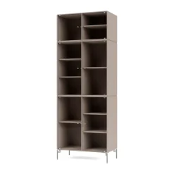Montana Display & Glass Cabinets*Ripple IV display cabinet 69.6x187.2x38 cm, Mushroom-legs chrome Beige