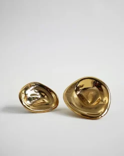 Hein Studio Clothes Hooks & Hangers*Ripple no. 02 large knob, Brass Gold-coloured