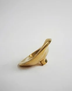 Hein Studio Clothes Hooks & Hangers*Ripple no. 02 large knob, Brass Gold-coloured